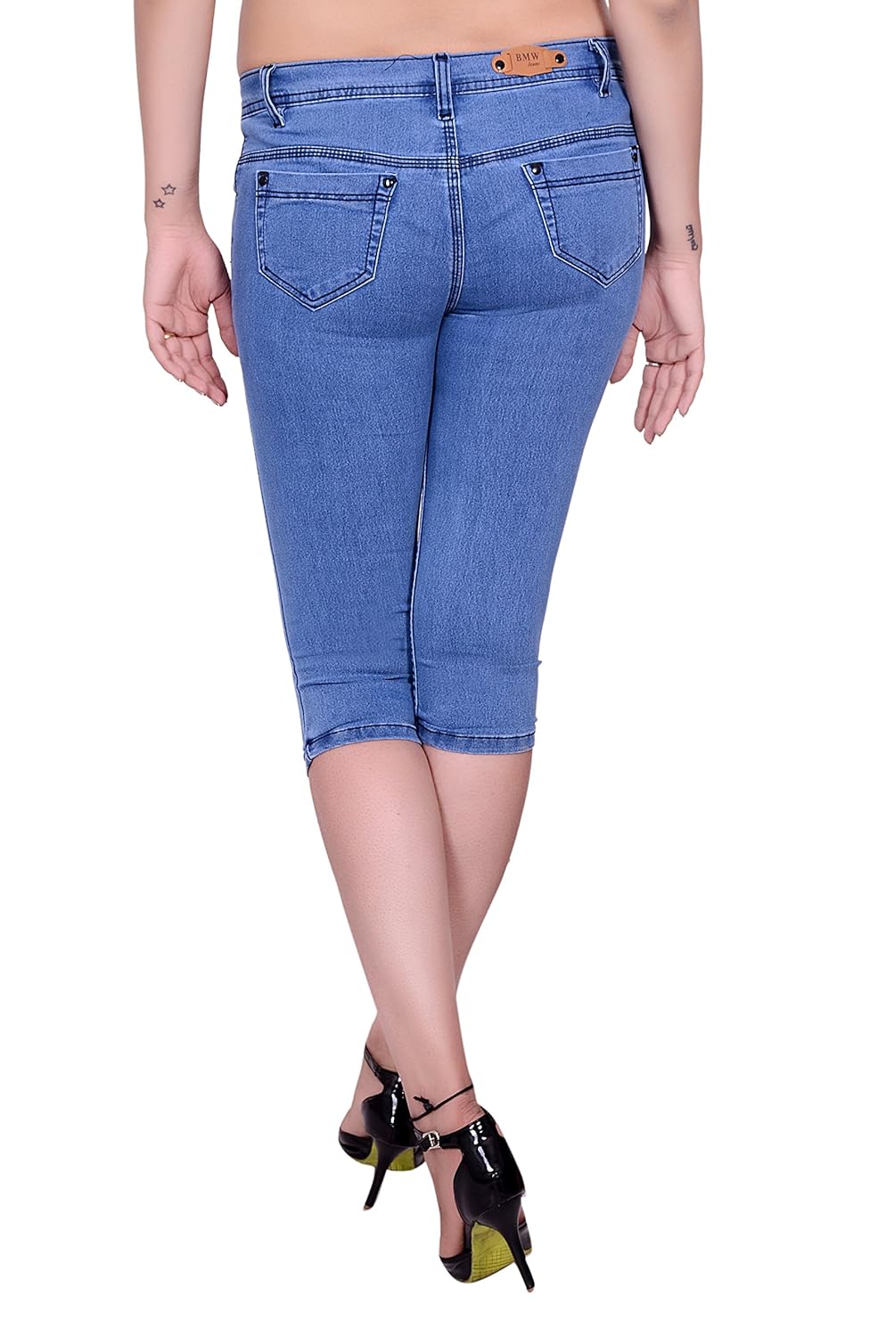 broadstar women denim blue capri