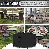 PATIO PLUS Round Garden Table Cover 163x71cm 600D Oxford Waterproof Windproof view 7