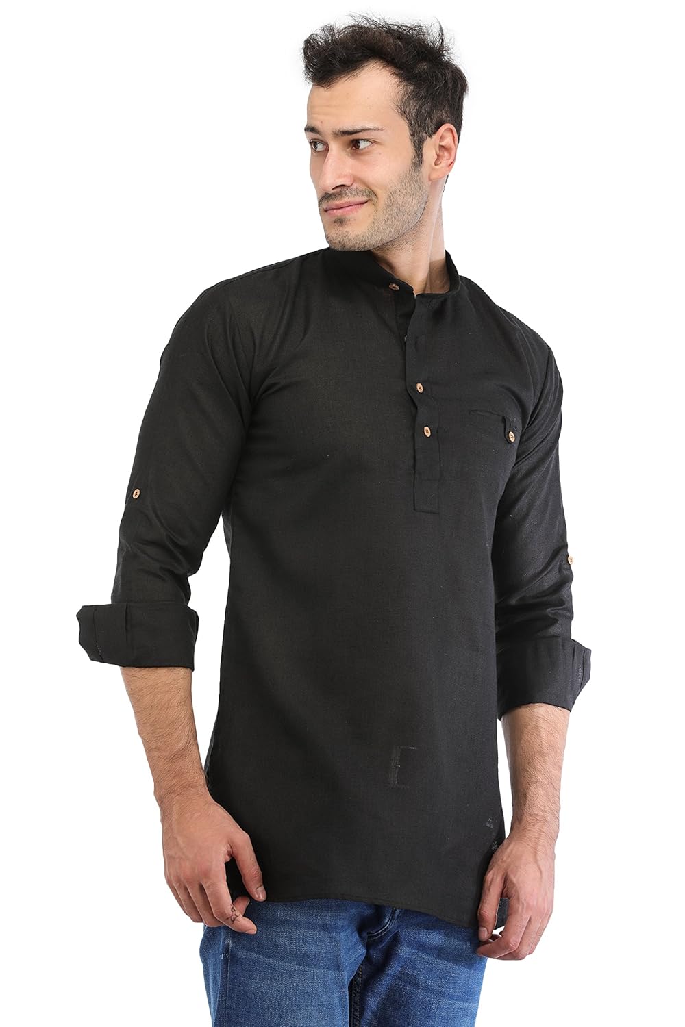 trendy trotters men's cotton short kurta