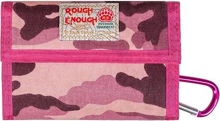 Amazon Co Jp Rough Enough 三つ折り財布 メンズ 人気ブランド ピンク コンパクト 子供用 財布 キッズ 小銭入れ キャンバス 中学生 友達 学生 記念日 プレゼントボックス付 Generic