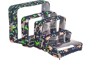 Remobia Hicol TSA Approved 5-Piece Diaper Bag Organizer Pouch Set Clear Waterproof TPU Kids Toiletry Storage Set Travel Packing Clutch Cube Bags for Baby Nursing