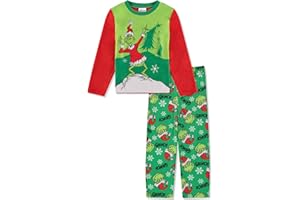 Dr. Seuss GRINCH Pajamas Christmas Notch Collar Ultra-Soft Pajama Set For Kids and Toddlers