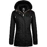 wantdo Women's Winter Parka Coat Sherpa Lined Warm Cotton Jacket with Removable Hood