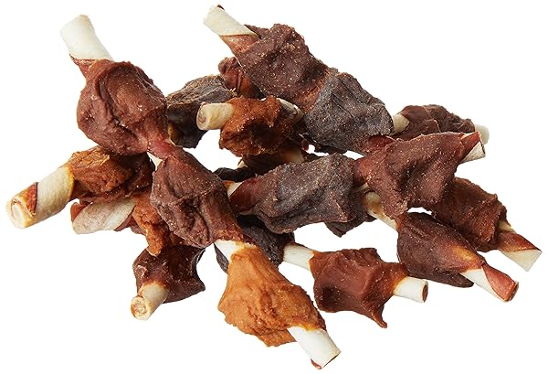 AMAZON BRAND – WONDER BOUND TRIPLE FLAVOR CHICKEN RAWHIDE KABOBS FOR DOGS, 12 OZ., PACK OF 18
