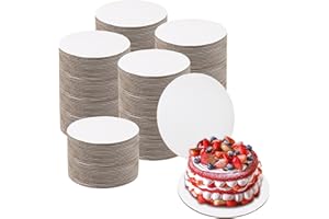 TAICHEUT 150 Pack Cake Cardboards, 6 Inch Greaseproof Disposable Cake Boards, Round Cupcake Boards for Tart, Pizza and Pie, W