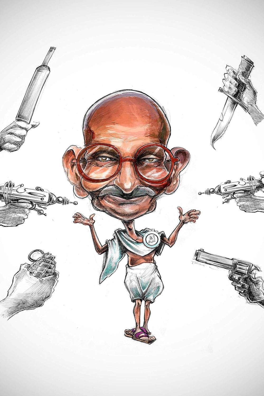 Artframe Gandhi Cartoon Painting Poster Unframed Hd Digital Art Print For Wall Decor Amazon In Home Kitchen