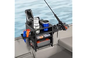 Jon Boat Rod Holder and Storage Organizer - John Boat Accessories for Fishing - Fits Gunnels Up to 2.5" Thick - Boat-Tote Reg