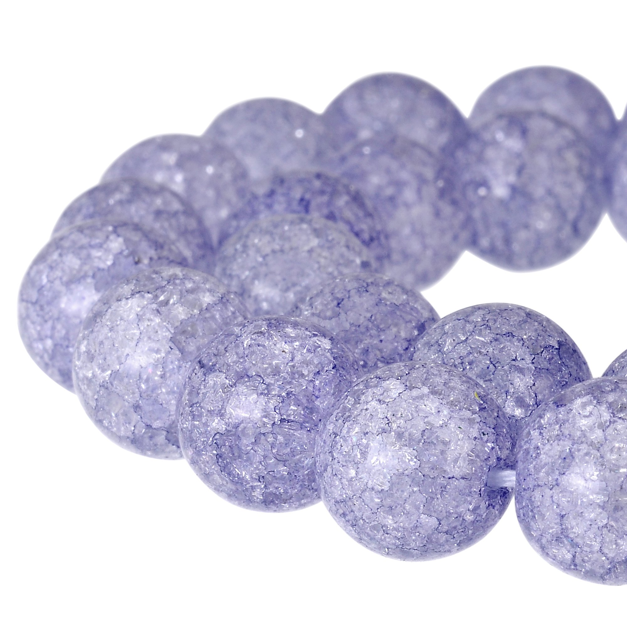 RUBYCA Round Crackle Druk Czech Crystal Pressed Glass Beads for Jewellery Making 4mm Strand Purple
