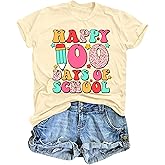 100 Days of School Shirt Women 100th Day of School Teacher Tshirt Funny Back to School Prints Tees