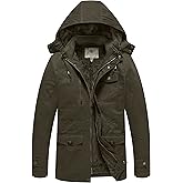 WenVen Men's Winter Thicken Cotton Parka Jacket Warm Coat with Removable Hood