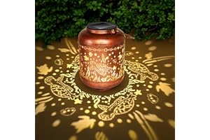GOTOME Solar Lanterns Outdoor Waterproof Sea Turtle Gifts for Garden Decor Gifts for Women Mom Grandma Hanging Metal Solar Lights Birthday Mothers Day Ornament Outside for Yard, Patio,Pathway