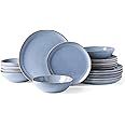 AmorArc Ceramic Dinnerware Sets,Handmade Reactive Glaze Plates and Bowls Set,Highly Chip and Crack Resistant | Dishwasher & Microwave Safe Dishes Set, Service for 6 (18pc)