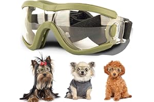 NICERINC PET Small Dog Sunglasses with Adjustable Strap UV Protection, Winproof Puppy Sunglasses, Suitable for Dogs Eyes Protection，Soft Dog Goggles