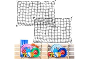 KEOHOLI 2PCS Extra Large Pool Toy Storage Net - 71"x47" Elastic Mesh Net with 20 Screw Hooks Outdoor Pool Storage Organizer for Balls Rings Chairs Inflatable Rafts Pool Accessories