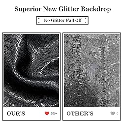 Outpain Thick 10 ft x 10 ft Black Sequin Backdrop