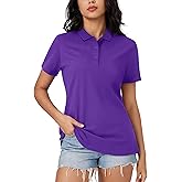 MAGCOMSEN Women's Polo Shirts Cotton 3-Button Short Sleeve Collared Tops Summer Cool Shirt Uniform Casual Shirts