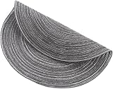 SHACOS 38cm Round Placemats Set of 6 Grey Woven Heat Resistant view 3