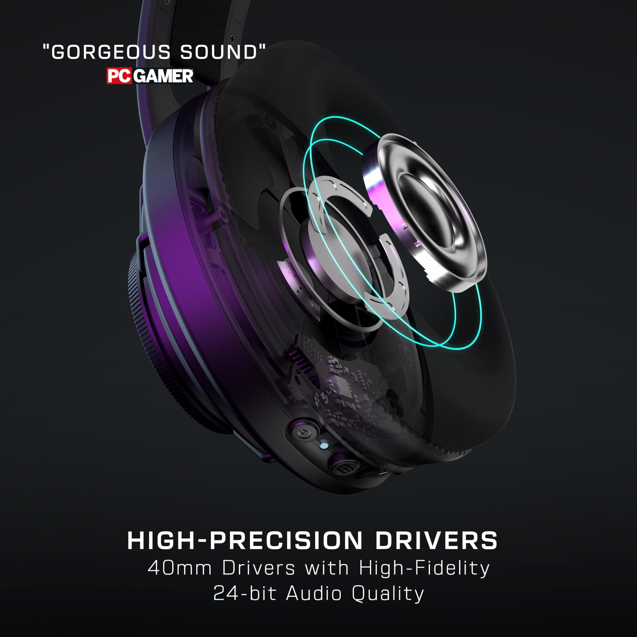 Turtle Beach Atlas Air Wireless Open Back PC Gaming Headset - PC, PS5, PS4, Mobile - 24-bit High-Fidelity Audio, Broadcast Grade Mic, Bluetooth, Floating Earcup, Memory Foam Cushions, 50-Hr Battery