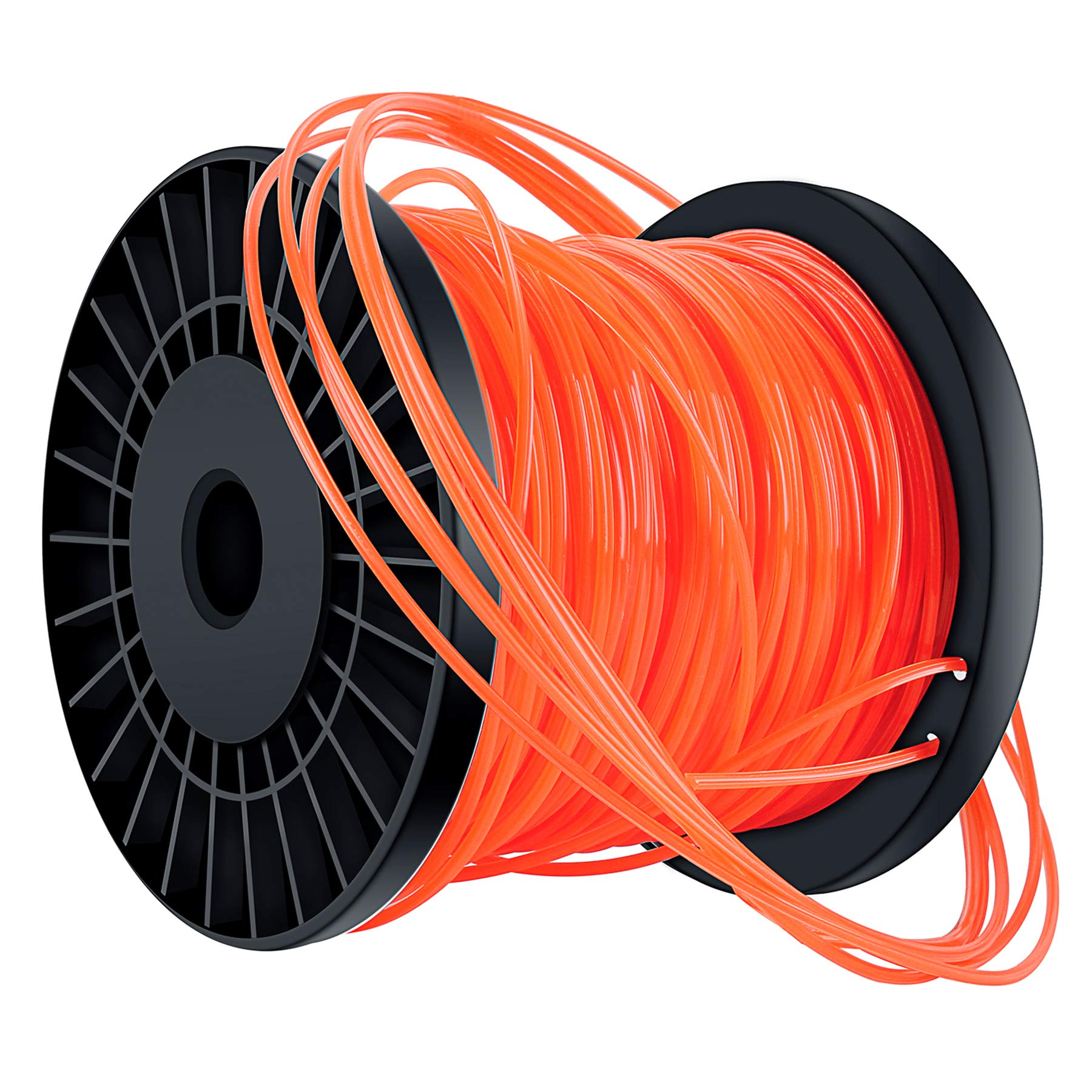 Amon-z Grass Strimmer Line Cord String Trimmer line Lawn Mowing line Diameter 2.4 mm x 100 meters Orange red 5-edge Nylon Durable
