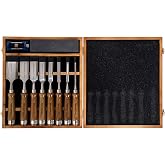 IMOTECHOM 10-Piece Wood Chisel Set for Woodworking, Sharp CR-V Steel Blades | Precision woodworking tool kit. Razor sharp 60CR-V steel blades with wooden storage box for beginners and professionals