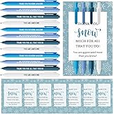 Sayglossy 75 Pcs Winter Snowflake Ballpoint Pens Gifts Bulk Employee Appreciation Gifts Inspirational Pens with Thank You Cards for Holiday Party Coworker Staff Teacher Office