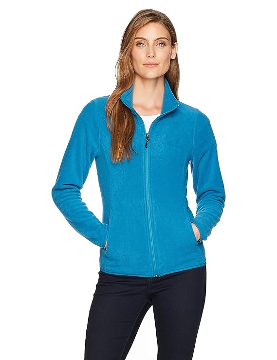 Amazon Essentials Womens Full-Zip Polar Fleece Jacket, Teal Seaport, X-Small