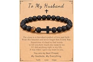 ORISPRE To Mens Gifts Cross Bracelet for Son, Grandson, Dad, Husband, Godfather, Men - Birthday Graduation Retirement Christmas Christian Gift for Teens Men