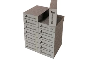 16Pcs 120 Grit Sanding Blocks, Jamiikury Fine Sanding Sponge Washable and Reusable, Wet Dry Sandpaper Sponge for Wood Metal FurniturePaint and Drywall