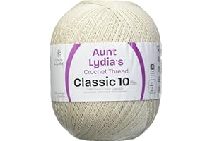 AUNT LYDIA'S Aunt Lydia Crochet Cotton Jumbo Natural 1 Pack of Crochet - Cotton - Size 10-2730 Yards - Knitting/Crochet