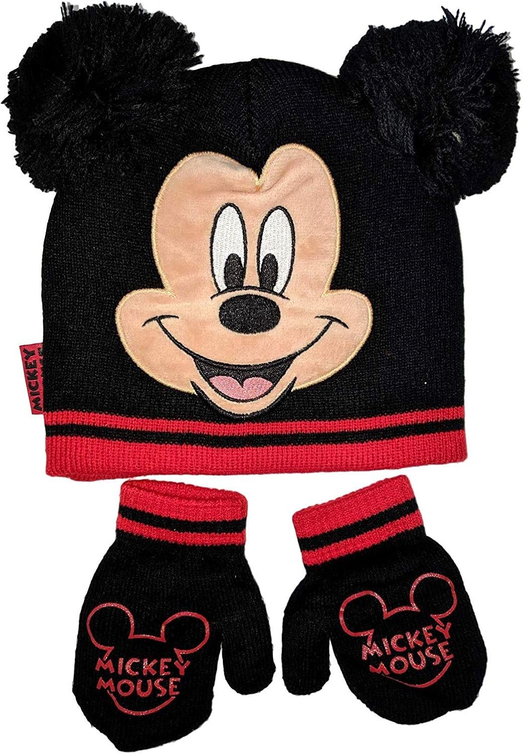 ディズニー ミッキーマウス ビーニー 冬用帽子とミトン 寒い季節のセット 2 4歳 帽子 通販 Amazon