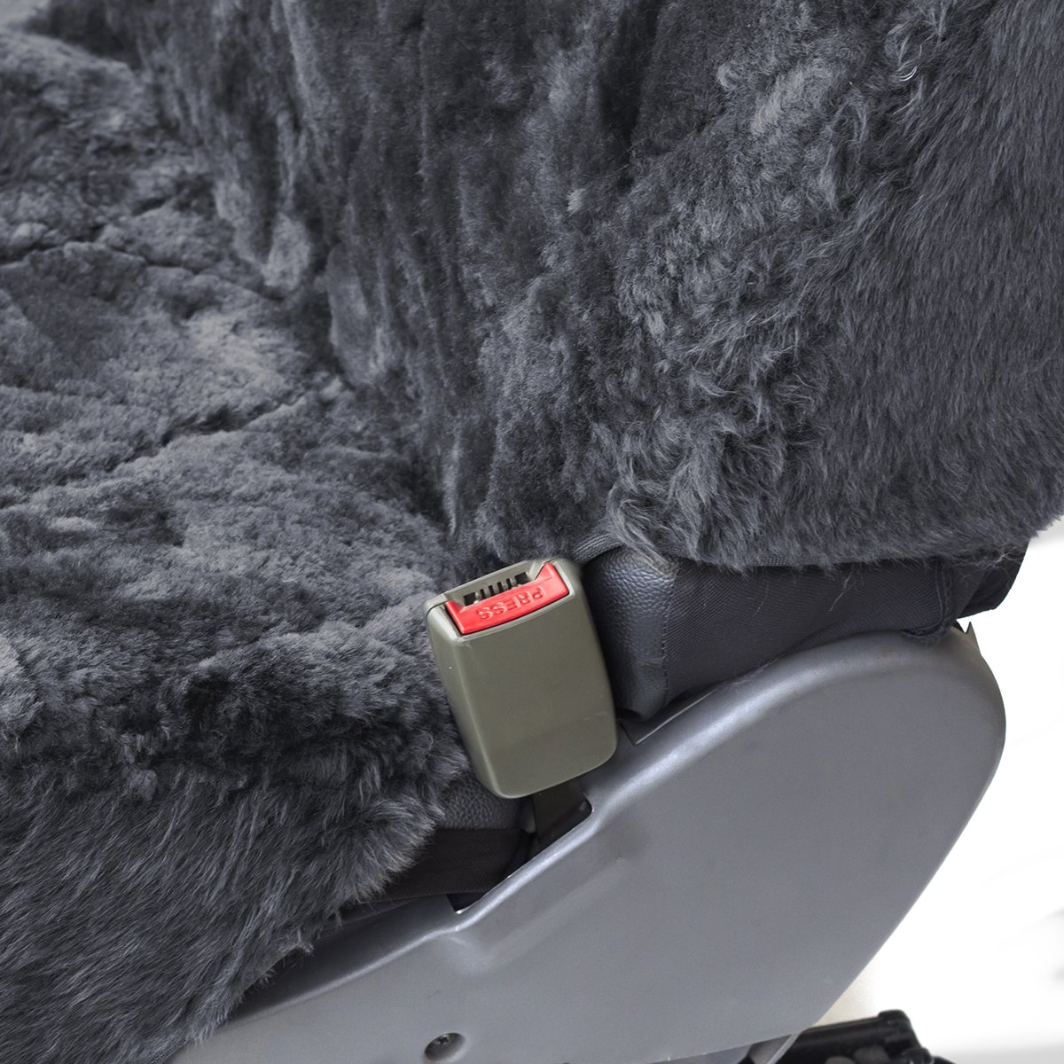 1pc Authentic Australian Sheepskin Seat Covers - For Auto, Car, Truck, Van - Dark Gray