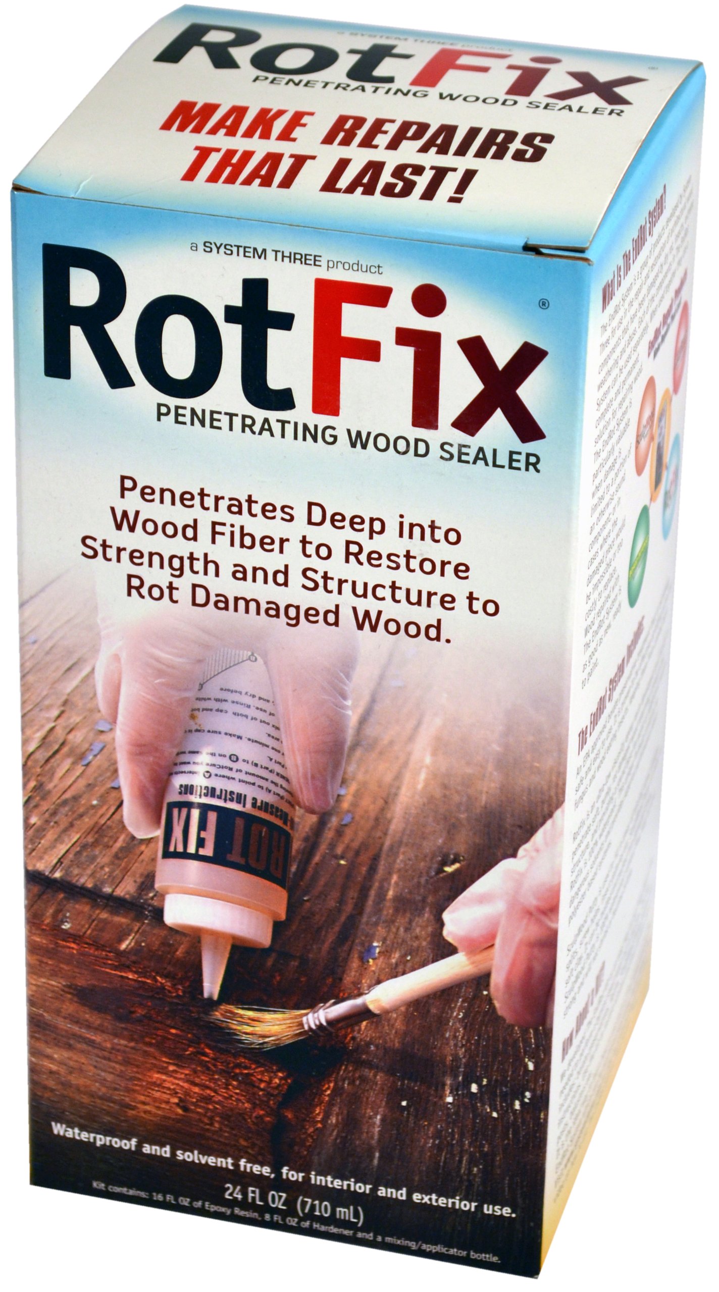 System Three Resins Rotfix Wood Restoration Rot Repair, 24Ounce