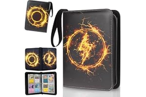 MOMOTALO Trading Card Binder, Compatible with Pokemon Cards, 400 Pockets, Mascot, Yellow