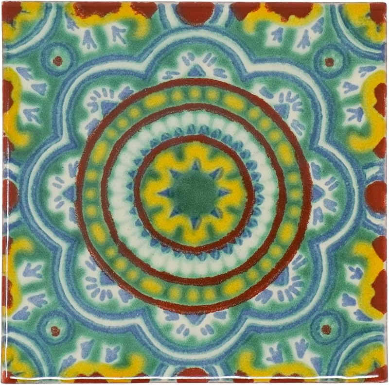 Tumia LAC Handmade Mexican Talavera Tile 10.5cm Chabelita Ceramic Craft