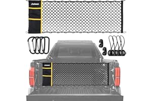 AUTOWN Truck Bed Cargo Net, Envelope Bed Netting for Full Size Trucks, Pickup Truck Bed Organizer with 5mm Bungee & Integrate