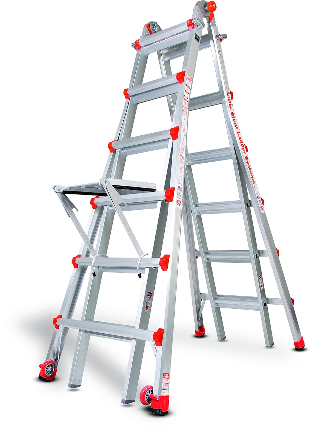 Little Giant Classic 10126LGW 300-Pound Duty Rating Ladder System with Work Platform, 26-Foot