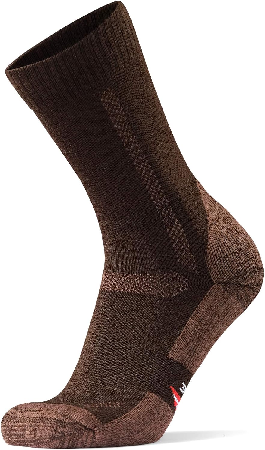 DANISH ENDURANCE Hiking Socks, Breathable Merino Wool Walking Socks, for Men & Women, Unisex, Oak Brown, 3-5