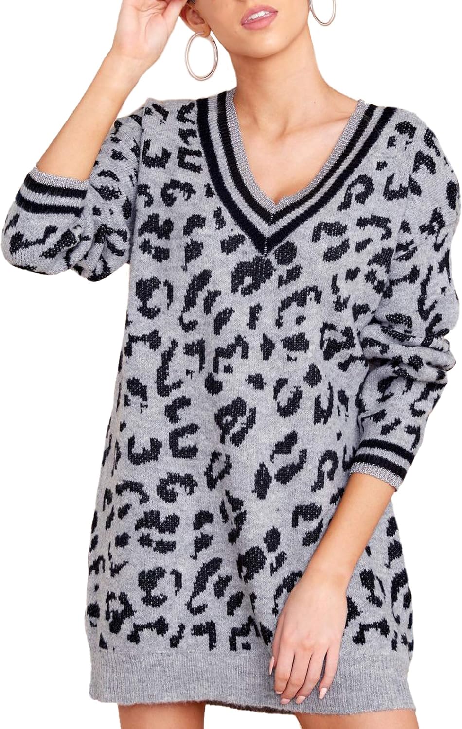 leopard print jumper dress