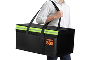 Amerbro Large Fireproof Document Bags 24x12x12in, Fireproof Document Box for Cash, Photo Albums, Valuables, Extra Large Fireproof Bag Waterproof Document Storage with Reflective Strip, Black