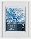 Gallery Solutions White Wood Wall Frame with White Airfloat Mat, 11 by 14 inch matted to 8 by 10 inch