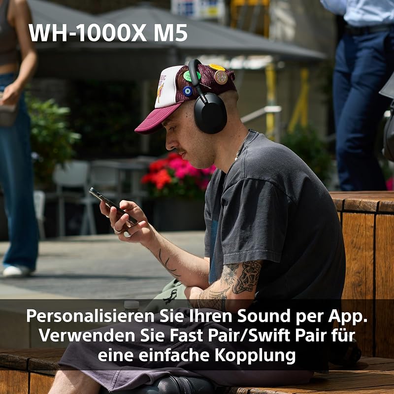 WH-1000XM5 kabellose Bluetooth Noise Cancelling Kopfhörer (30h Akku, Touch Sensor, Headphones Connect App, Schnellladefunktion, optimiert für Amazon Alexa, Headset mit Mikrofon) Silber