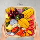 Eco Leaf 25 Disposable Palm Leaf Plates 10in Large Square Oven Safe Eco view 6