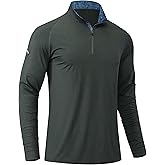 LEQILA Mens Golf Quarter Zip Pullover Mock Neck Sweatshirt Lightweight UPF 50+ Sun Protection Long Sleeve Performance Shirt