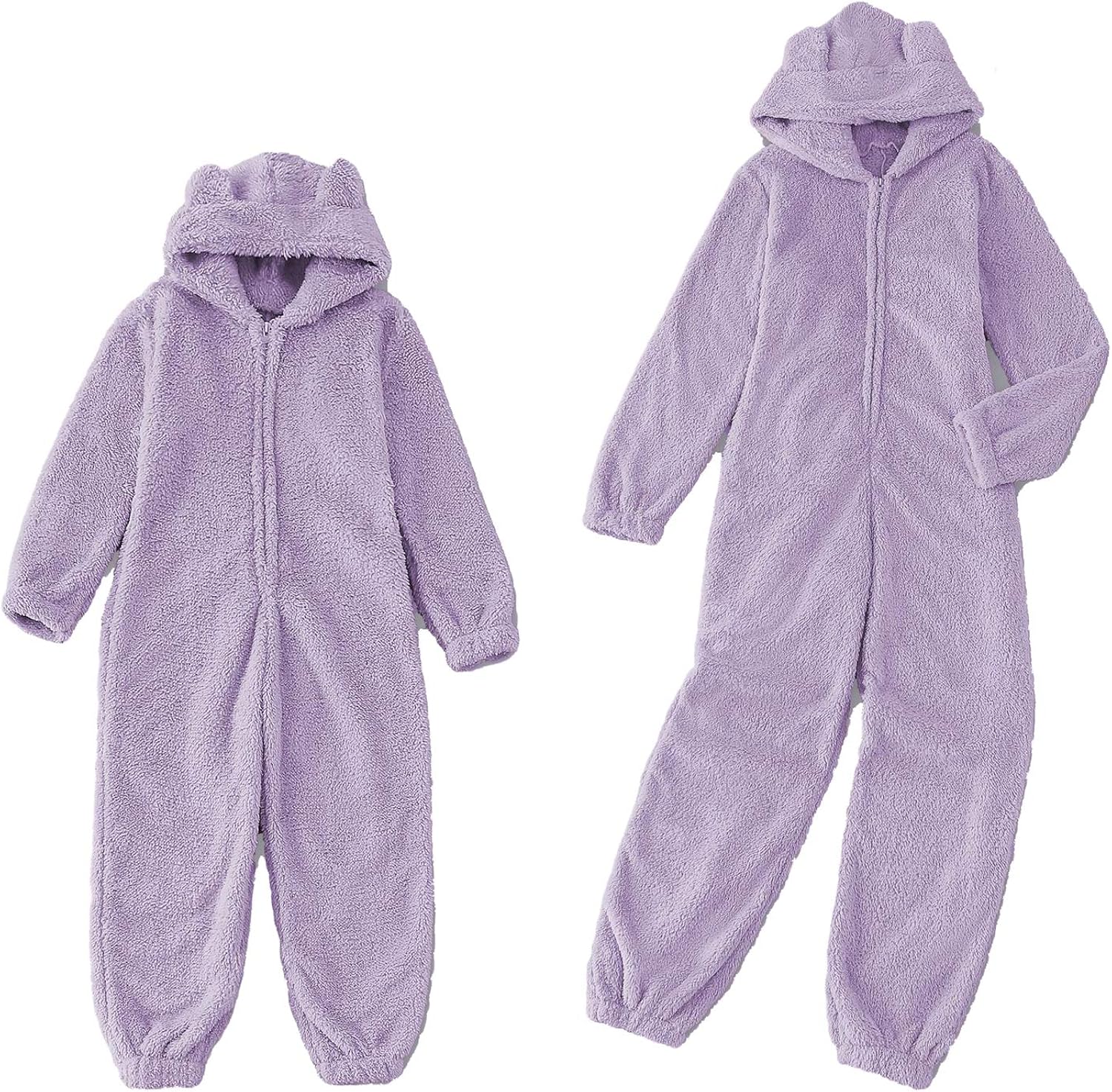 Damen Onesie Pyjama Kinder Schlafanzug Overall Einteiler Fleece