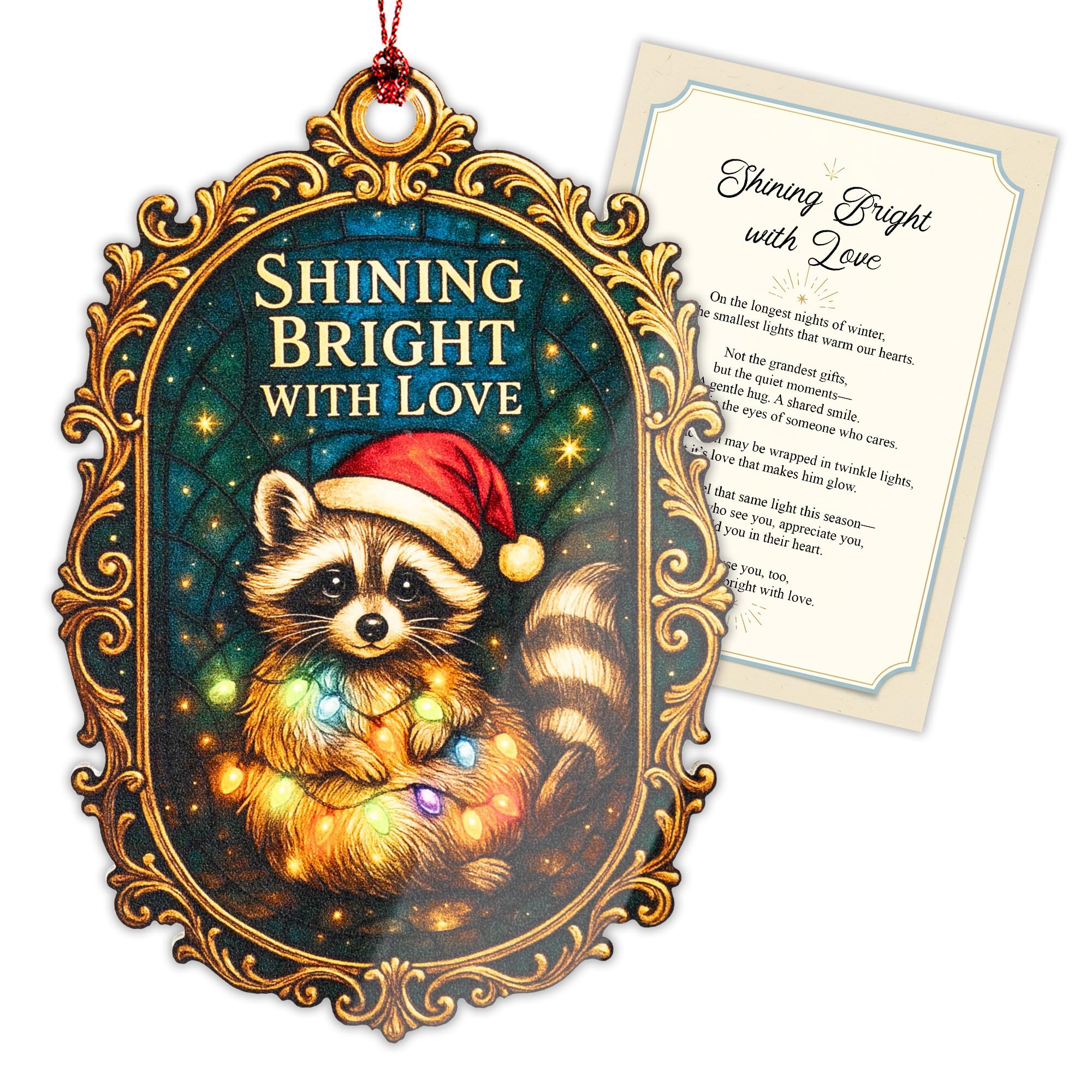 Photo 1 of 2 pack Funny Christmas Ornaments - Raccon Gifts - Raccoon Christmas Ornaments - Animal Lovers Ornaments - Racoon Ornament - Christmas Ornament 2025 - White Elephant Gifts - Xmas Tree Funny Decoration