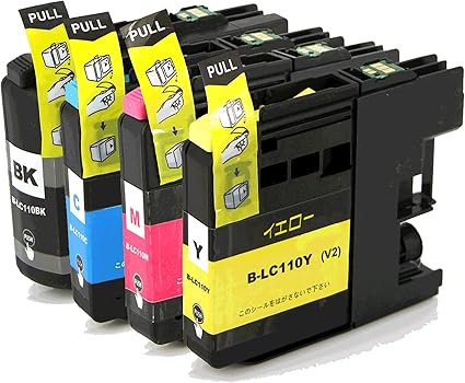 Amazon Lc110 4pk 4色セットbrother ブラザー 対応 V3 高品質互換インクカートリッジicチップ付 残量表示機能対応 Dcp J152n Dcp J137n Dcp J132n インクカートリッジ 通販