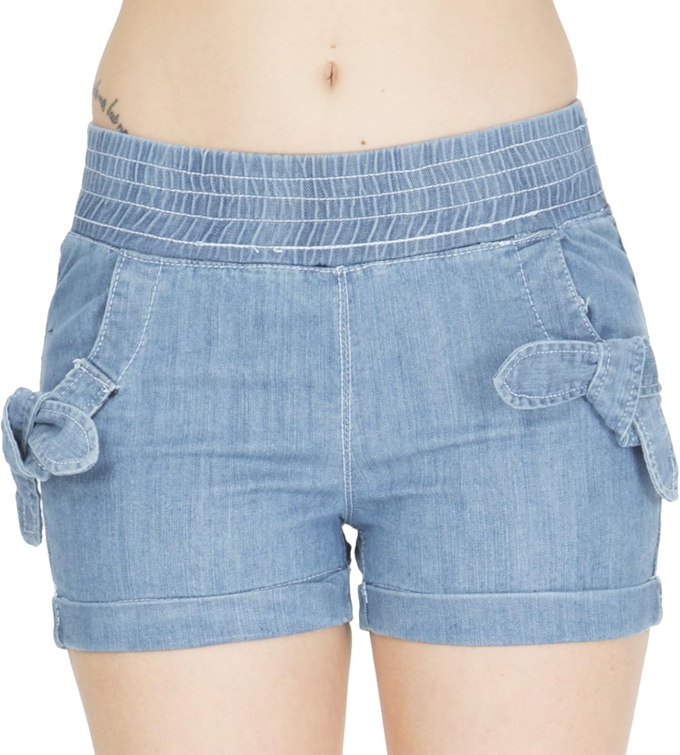 Classic Designs Womens Denim Elastic High Waist Short Shorts (Sizes 3