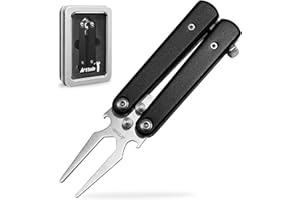 Arttodo Golf Divot Repair Tool, Stainless Steel Foldable Divot Tool & Golf Divot Tool with Bottle Opener, Golf Accessories for Men and Women