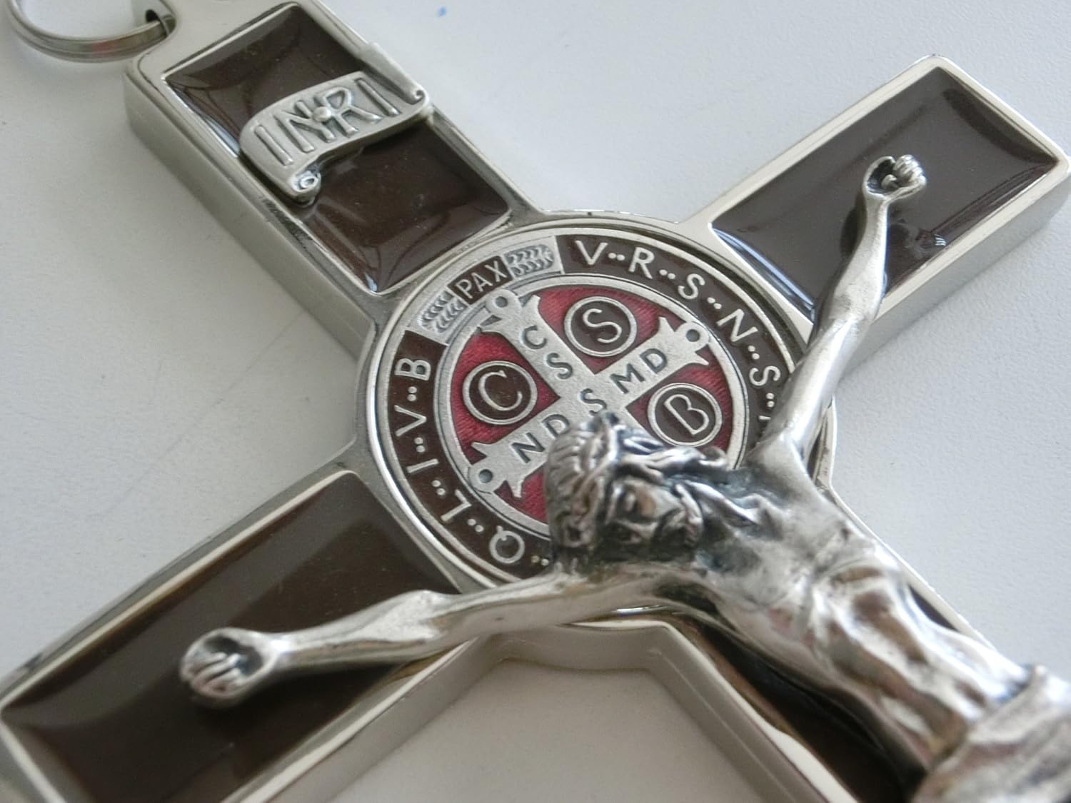 Croce Di San Benedetto Esorcismo GTBITALY 10.799.31 r Croce di San Benedetto Argento con Smalto con