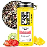 Tiesta Tea - Strawberry Kiwi Herbal Tea, Loose Leaf, Strawberry Hibiscus Kiwi Fruit Tea, Premium Caffeine-Free Herbal Blend, Make Hot or Iced & Up to 50 Cups, 5 oz Refillable Tin